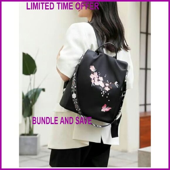 Small Nylon Anti-Theft Travel Backpack Purse with Embroidery Shoulder Bag main image 5
